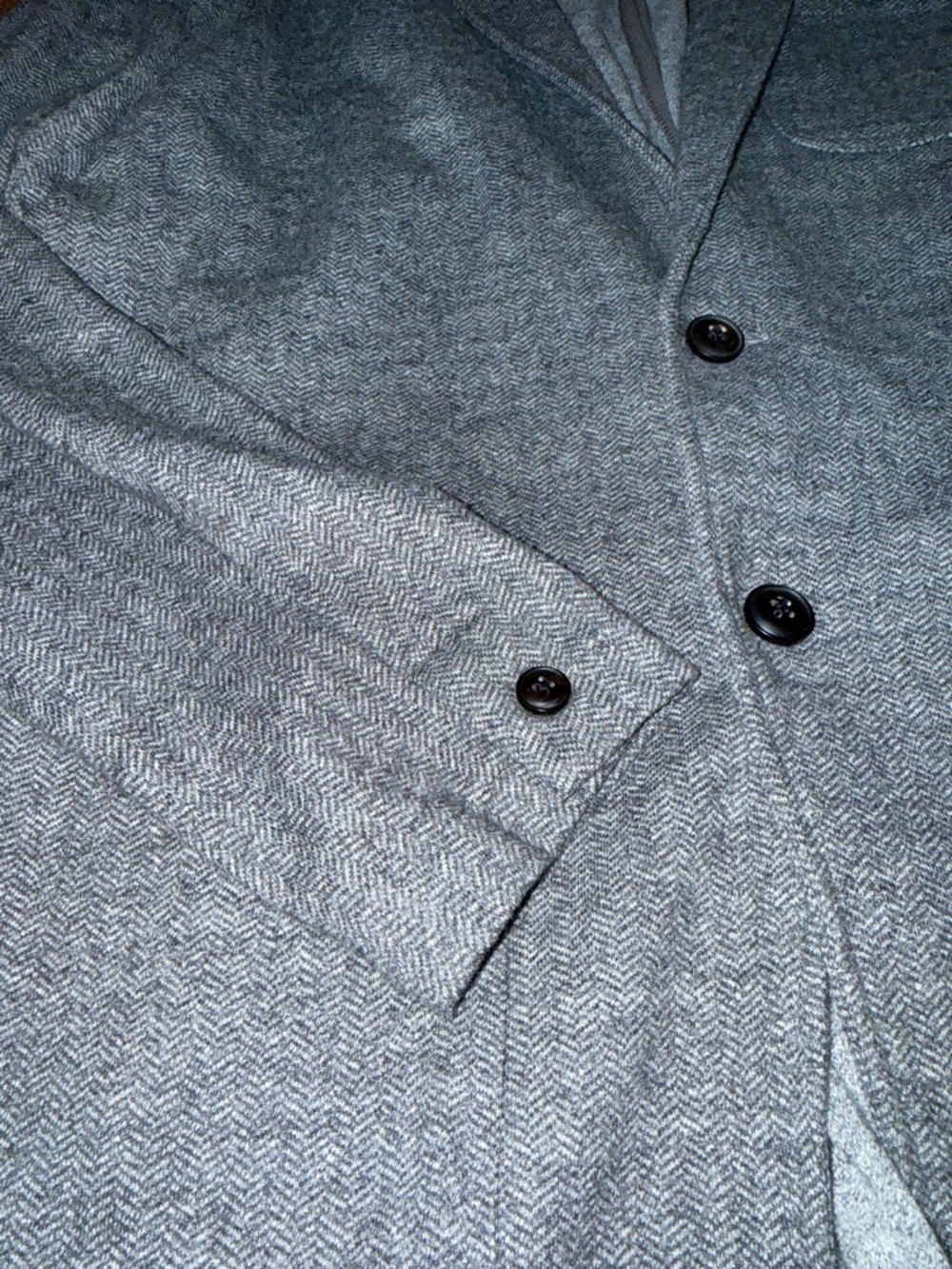 Faherty reserve the Inlet Blazer organic cotton blend herringbone gray size L - Picture 5 of 9